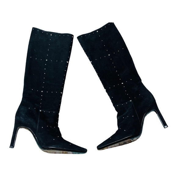 Casadei Shoes - Casadei suede mid calf studded boots